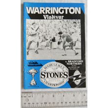 1987 programme Warrington v. Bradford Northern, 8/2