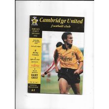 CAMBRIDGE UNITED V DERBY COUNTY 3/10/1992 DIVISION 1 (BS1)
