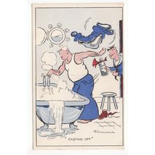 Casting Off Naval Comic Funny Postcard Eagle Steamer Publications