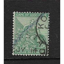 CAPE OF GOOD HOPE QV 1893-8 1/- BLUE GREEN USED SG66