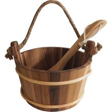 HSE Cedar Sauna Bucket & Ladle (4L, Red Cedar)