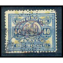 Used Revenue 40c N.Y. Stock Transfer Fine Just Clears WA2807