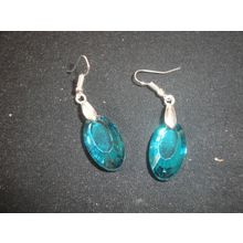Stunning electric blue faceted oval earrings only, matching necklace available