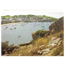 HUGH TOWN, ST. MARY'S, ISLES OF SCILLY postcard 1988 postmark =