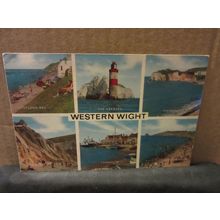 WESTERN WIGHT, ISLE OF WIGHT multiview, used postcard by J. Salmon 1976 pm #