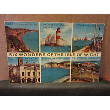 SIX WONDERS OF THE Isle of Wight, .used postcard 1975 postmark J Salmon =
