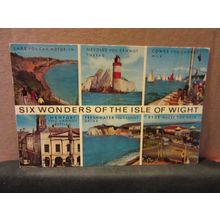 SIX WONDERS OF THE Isle of Wight, .used postcard 1975 postmark J Salmon #