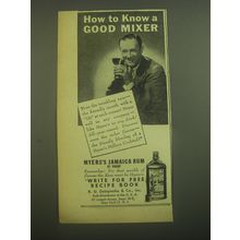 1945 Myers's Jamaica Rum Ad - How to know a good mixer