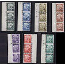 GERMANY BUND [1957] MiNr 0259-65 w ( **/mnh ) [01] 3er vom Bogenrand