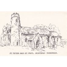 St Peter & Paul Church Sustead Norfolk Postcard
