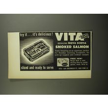 1952 Vita Nova Scotia Smoked Salmon Ad - Try it.. it's delicious!