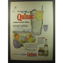 1953 Canada Dry Quinac Ad - This is gin and Quinac
