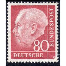 West Germany Pres Hess1954 Sg1118 80pf red M/MINT (U102)