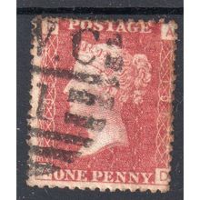 1858 sg43 1d red plate 196 FINE USED (A D) BDO19