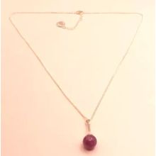 Amethyst Round Pendant 2.5 CM on a Silver Plated Necklace 42 CM Gift Jewellery