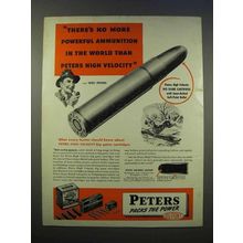 1946 Peters High Velocity Big Game Cartridge Ad