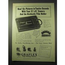 1950 Graflex Grafmatic Film Holder Ad - In Seconds