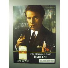1983 Barclay Cigarettes Ad - The Pleasure Is Back - Man in Suit