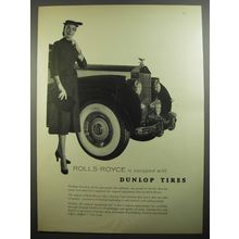 1954 Dunlop Tires Ad - Rolls-Royce is equipped with Dunlop Tires