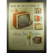 1957 Philco Slender Seventeener Television Ad - Bright new idea in Portable