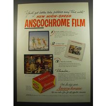 1955 Ansco Anscochrome Film Ad - You'll get better color pictures every time