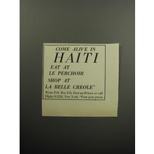 1956 Haiti Tourism Ad - Come alive in Haiti eat at le perchoir shop