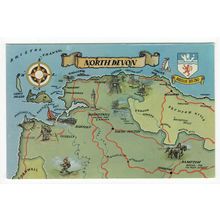 North Devon Map Postcard 1531