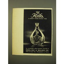 1961 Kosta Crystal Advertisement - Kosta a great name since 1742