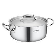 Korkmaz Gastro Proline 4.5 Liter Stainless Steel Low Casserole with Lid in Si...