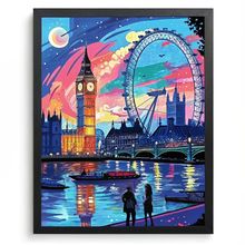 London Wall Art Colourful London Skyline Picture Cityscape Art Big Ben Print (1)