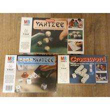 Vintage MB Games Crossword, Yahtzee and Word Yahtzee Bundle Lot