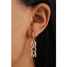 Gold MOM Letter Pendant Alloy Earrings