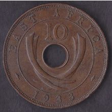 1933 Kenya (East Africa) 10 Cents Coin