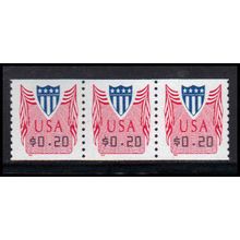 CVP33 20c Shield Very Fine MNH Strip of 3 PA5312