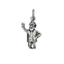 Sterling Silver Waving Santa Claus Charm Pendant