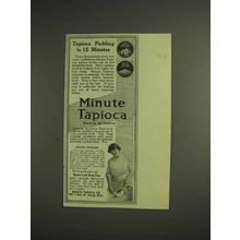 1914 Minute Tapioca Ad - Pudding in 15 Minutes