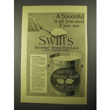 1916 Swift's Silverleaf brand Pure Lard Ad - A Spoonful