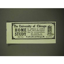 1916 The University of Chicago Ad - Home Study