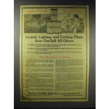 1916 Union-Carbide Light and Cooking Plants Ad