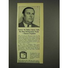 1948 Frigidaire Refrigerator Ad - Caterer Balboa Island