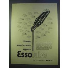 1955 Esso Lube Motor Oil Ad - Manufacturers Approve