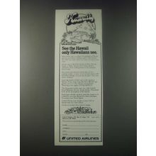 1977 United Airlines Ad - See the Hawaii only Hawaiians See