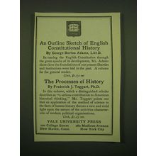 1918 Yale University Press Ad - sketch of English Constitutional History