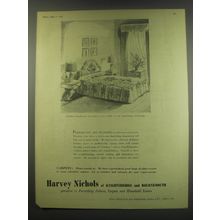1949 Harvey Nichols Fabrics, Carpets and Linens Ad - Padded headboard