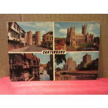 multiview, CANTERBURY, KENT. used vintage postcard by J. Salmon 1973 pm =