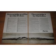 1971 Pan Am Airline Advertisement - First you judge an airline by what it's done