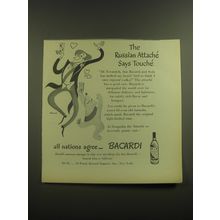 1946 Bacardi Rum Ad - The Russian Attache says Touche