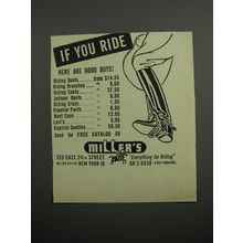1952 Miller's Riding Apparel Ad - If you ride