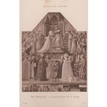 Fra Angelico Couronement De La Vierge Museum De Louvre Antique Painting Postcard