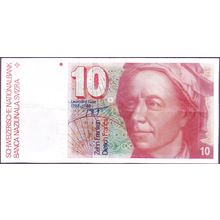 1987 Switzerland Banknote 10 Franken Sig 57 Schaller Lusser